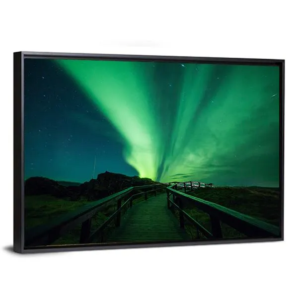 Aurora Borealis In Iceland Canvas Wall Art