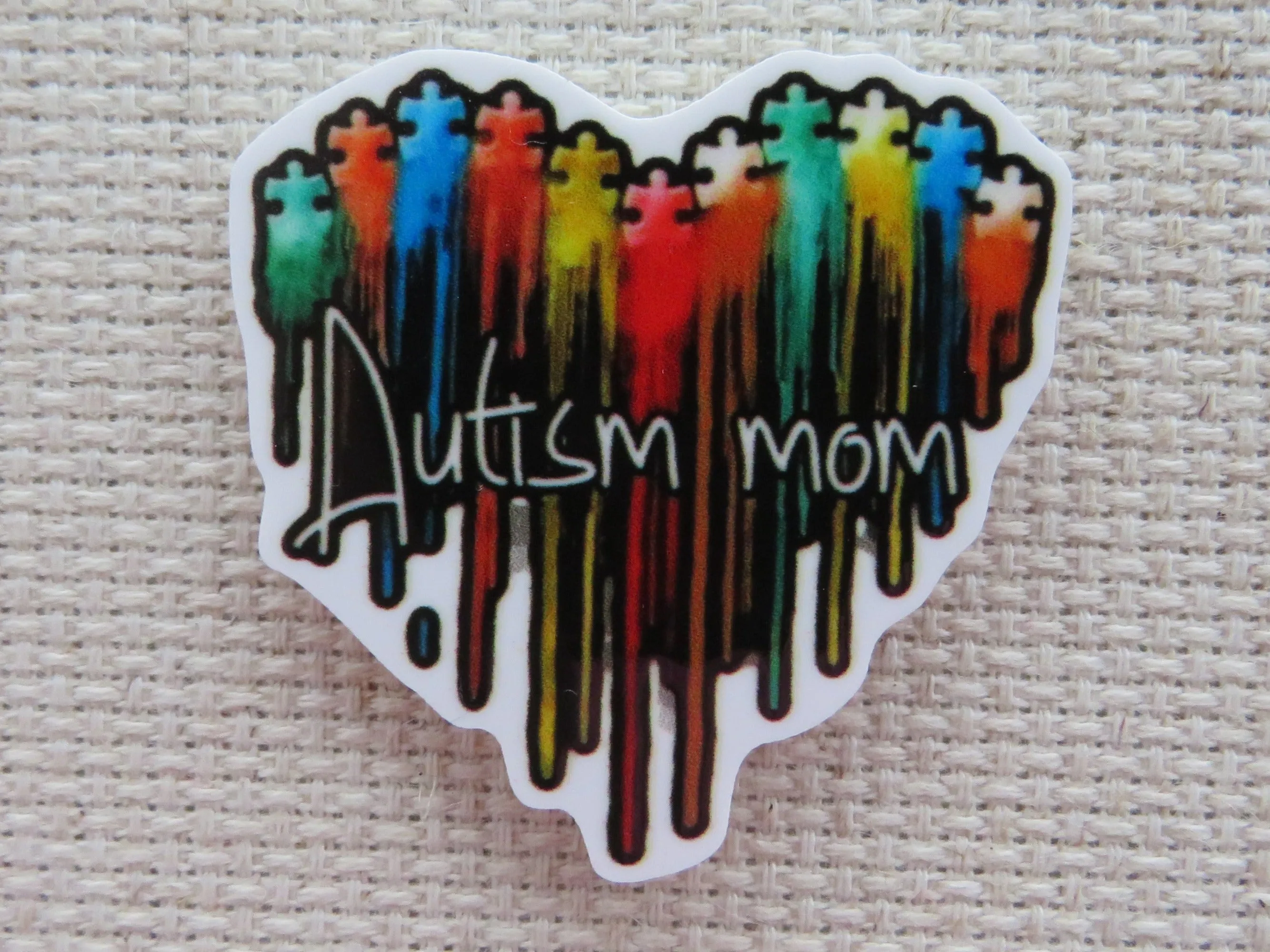 Autism Mom Heart Needle Minder, Cover Minder, Magnet