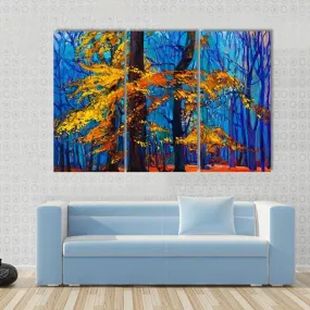 Autumn Trees Abstract Canvas Wall Art