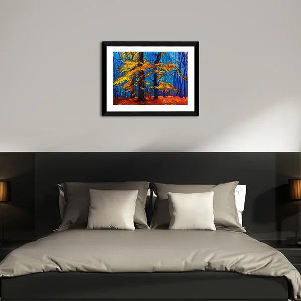 Autumn Trees Abstract Canvas Wall Art