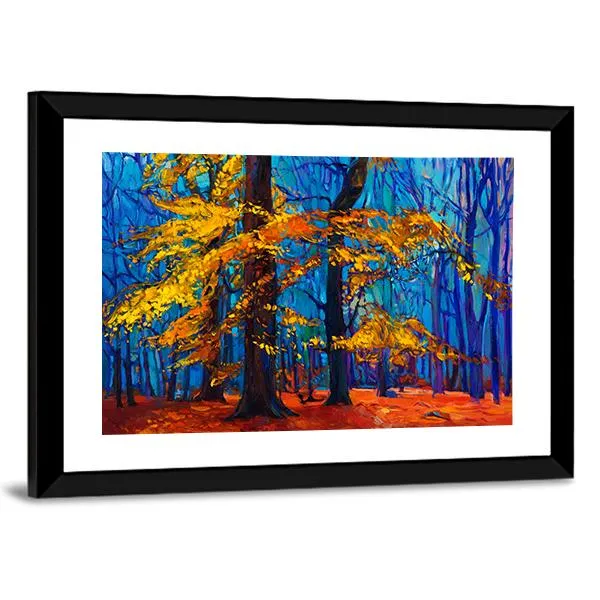 Autumn Trees Abstract Canvas Wall Art