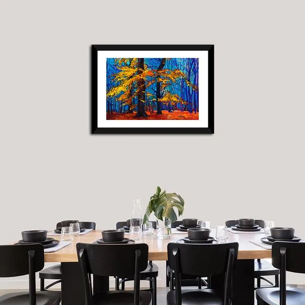 Autumn Trees Abstract Canvas Wall Art