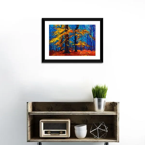 Autumn Trees Abstract Canvas Wall Art