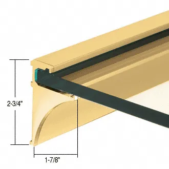 Bath Shelving 18" Aluminum Extrusion for 1/4" Glass