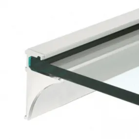 Bath Shelving 18" Aluminum Extrusion for 1/4" Glass