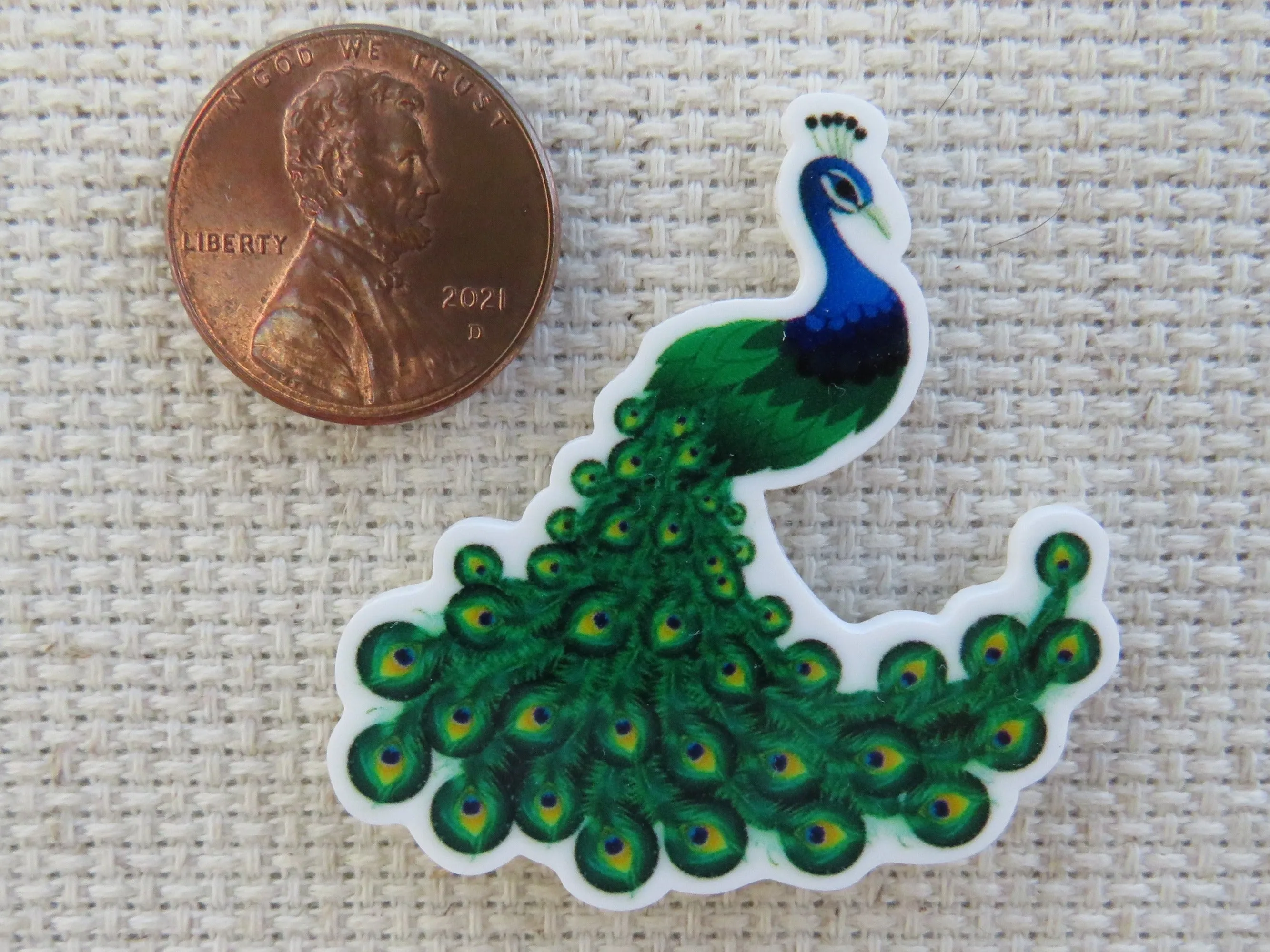 Beautiful Peacock Needle Minder, Cover Minder, Magnet