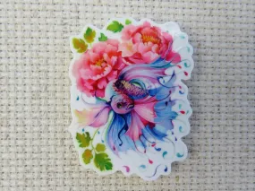Beautiful Pink and Blue Betta Fish Needle Minder, Cover Minder, Magnet