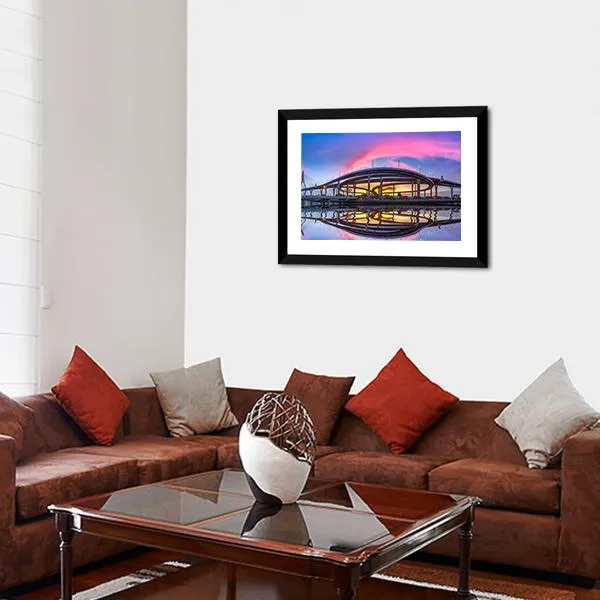 Bhumibol Bridge At Twilight Canvas Wall Art
