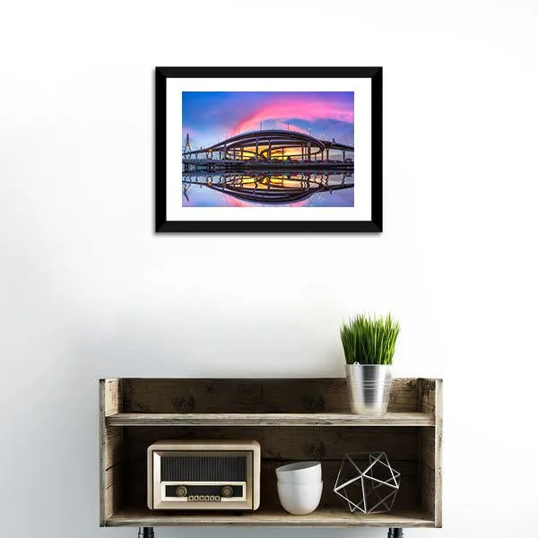 Bhumibol Bridge At Twilight Canvas Wall Art