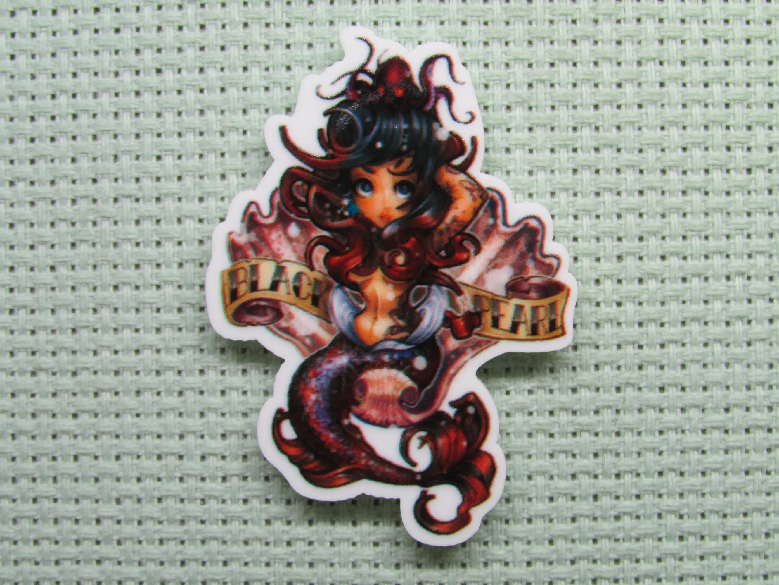 Black Pearl Mermaid Needle Minder, Cover Minder, Magnet