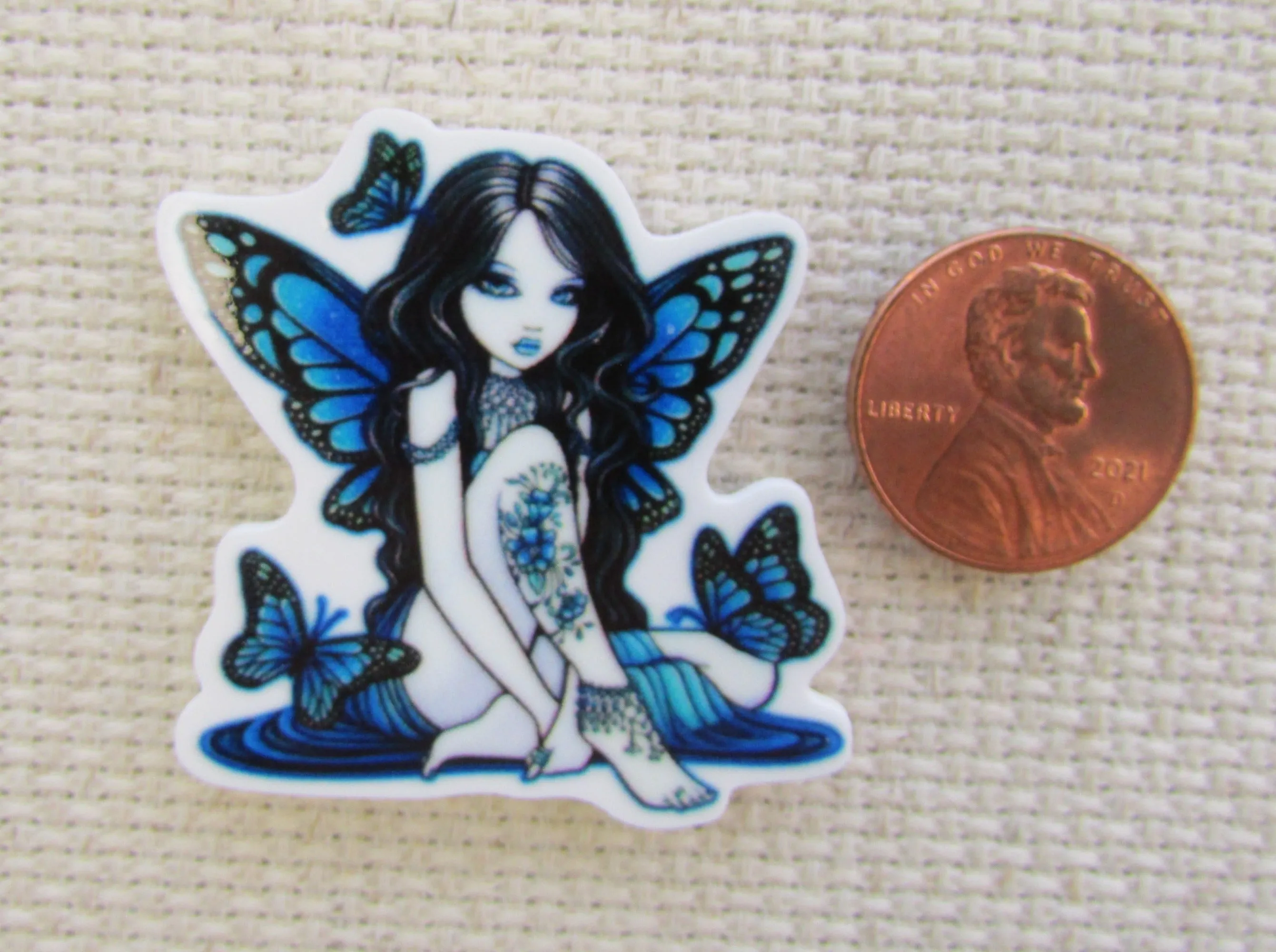Blue Butterfly Fairy Needle Minder, Cover Minder, Magnet