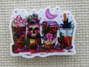 Cactus and Skull Drinks Needle Minder, Cover Minder, Magnet