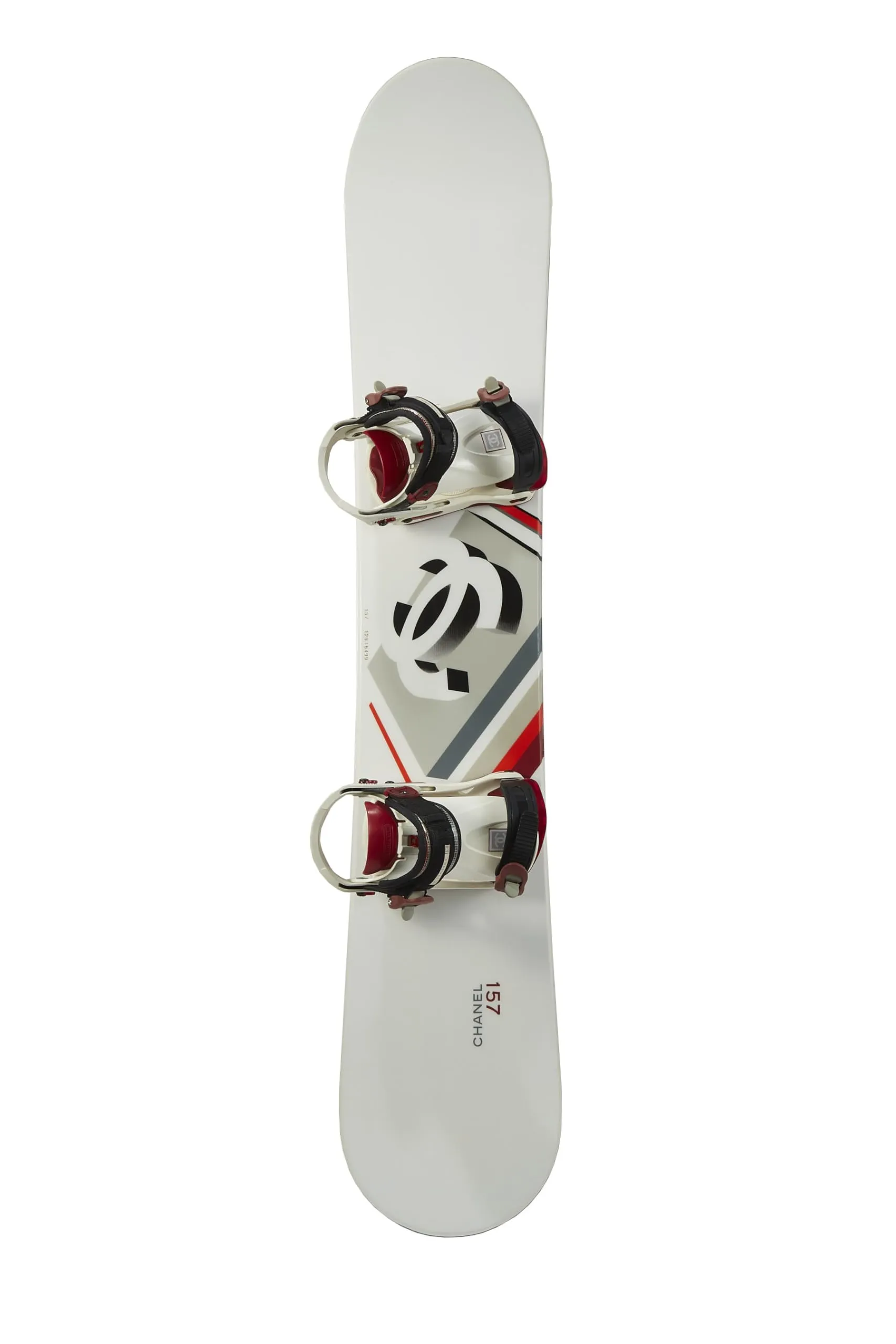 Chanel,  White Fiberglass 'CC' Sportline Snowboard, White