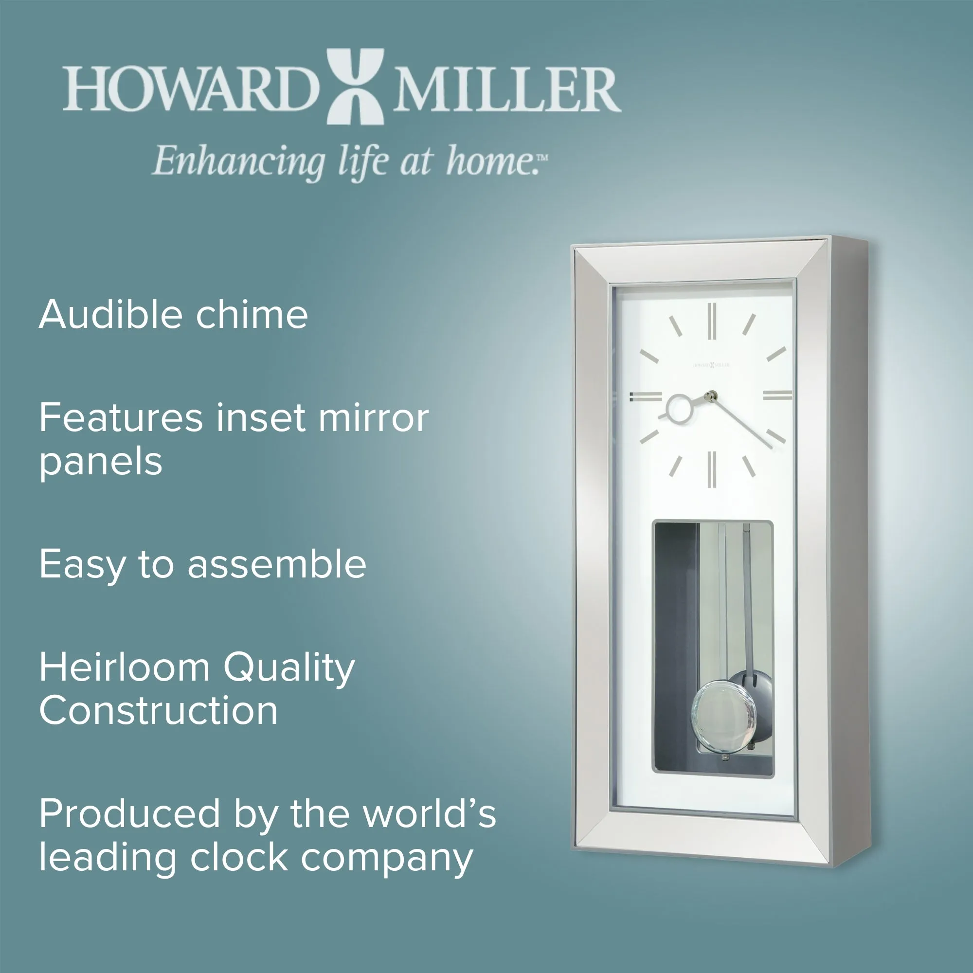 Chaz Westminster Chime Quartz Wall Clock 58cm