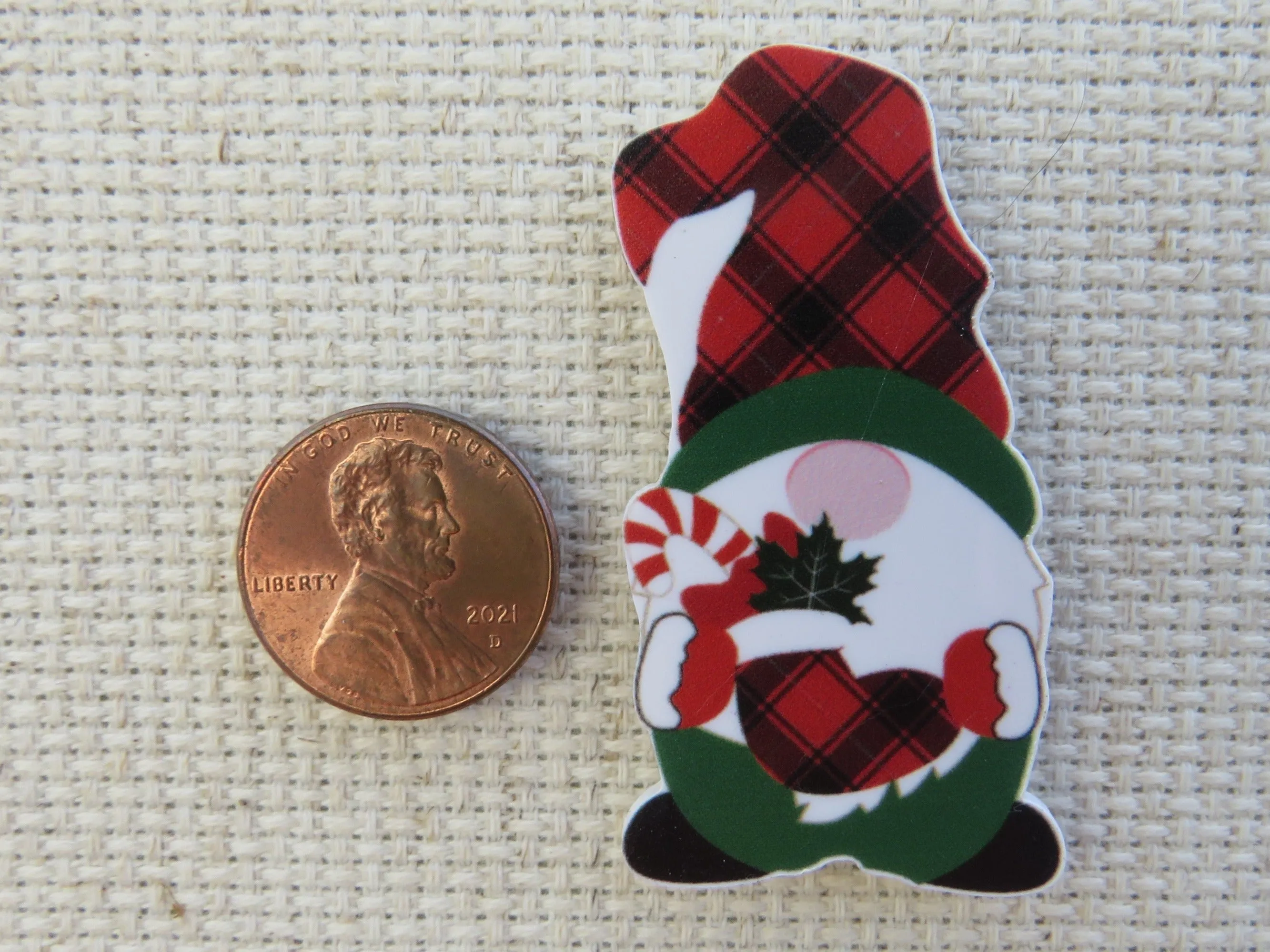 Christmas Gnome Holding a Stocking Needle Minder, Cover Minder, Magnet