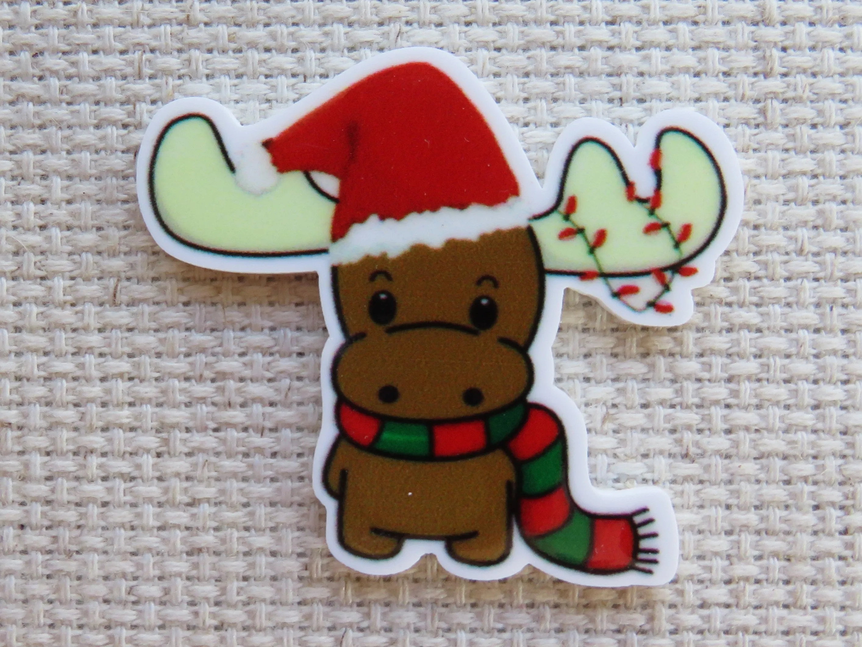 Christmas Moose Needle Minder, Cover Minder, Magnet