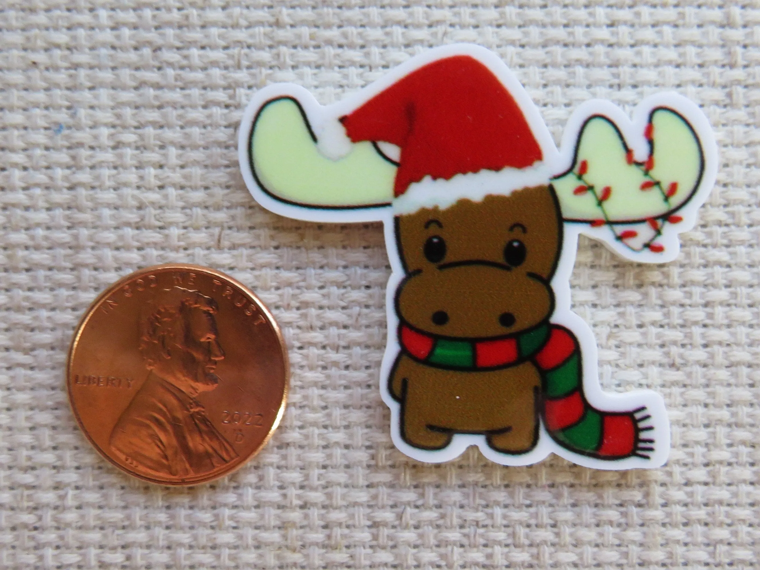 Christmas Moose Needle Minder, Cover Minder, Magnet