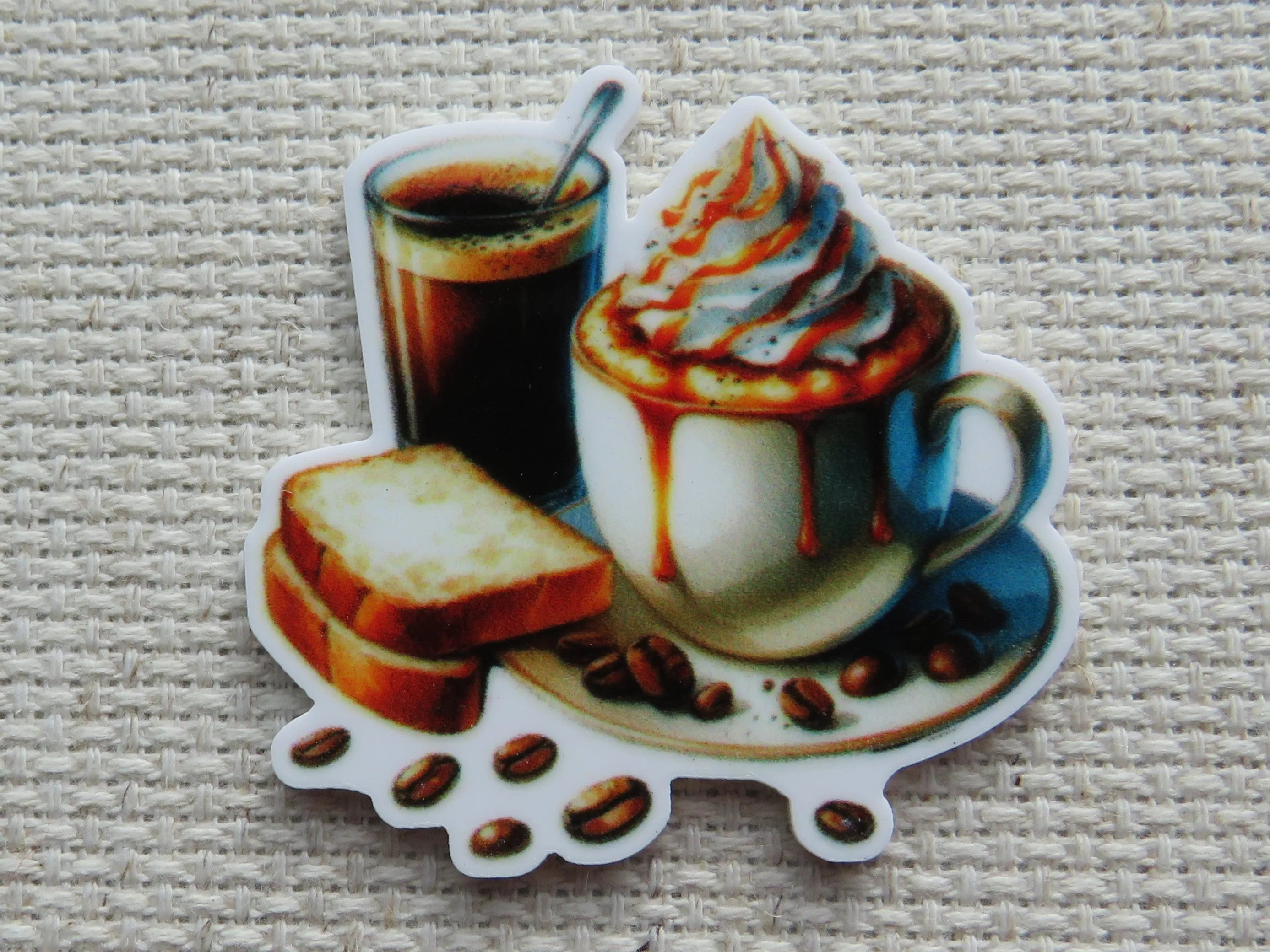 Coffee and Toast Needle Minder, Cover Minder, Magnet