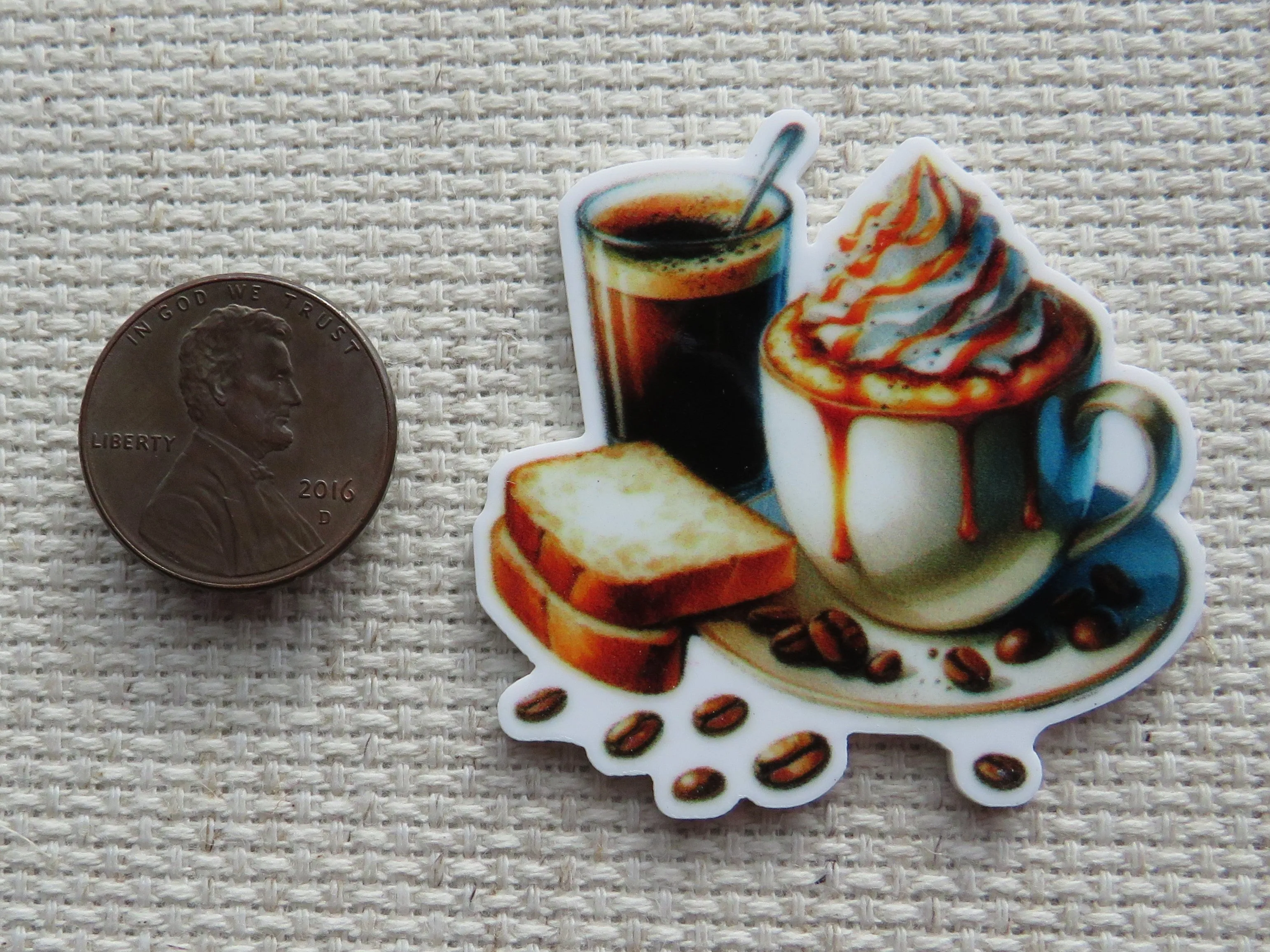 Coffee and Toast Needle Minder, Cover Minder, Magnet