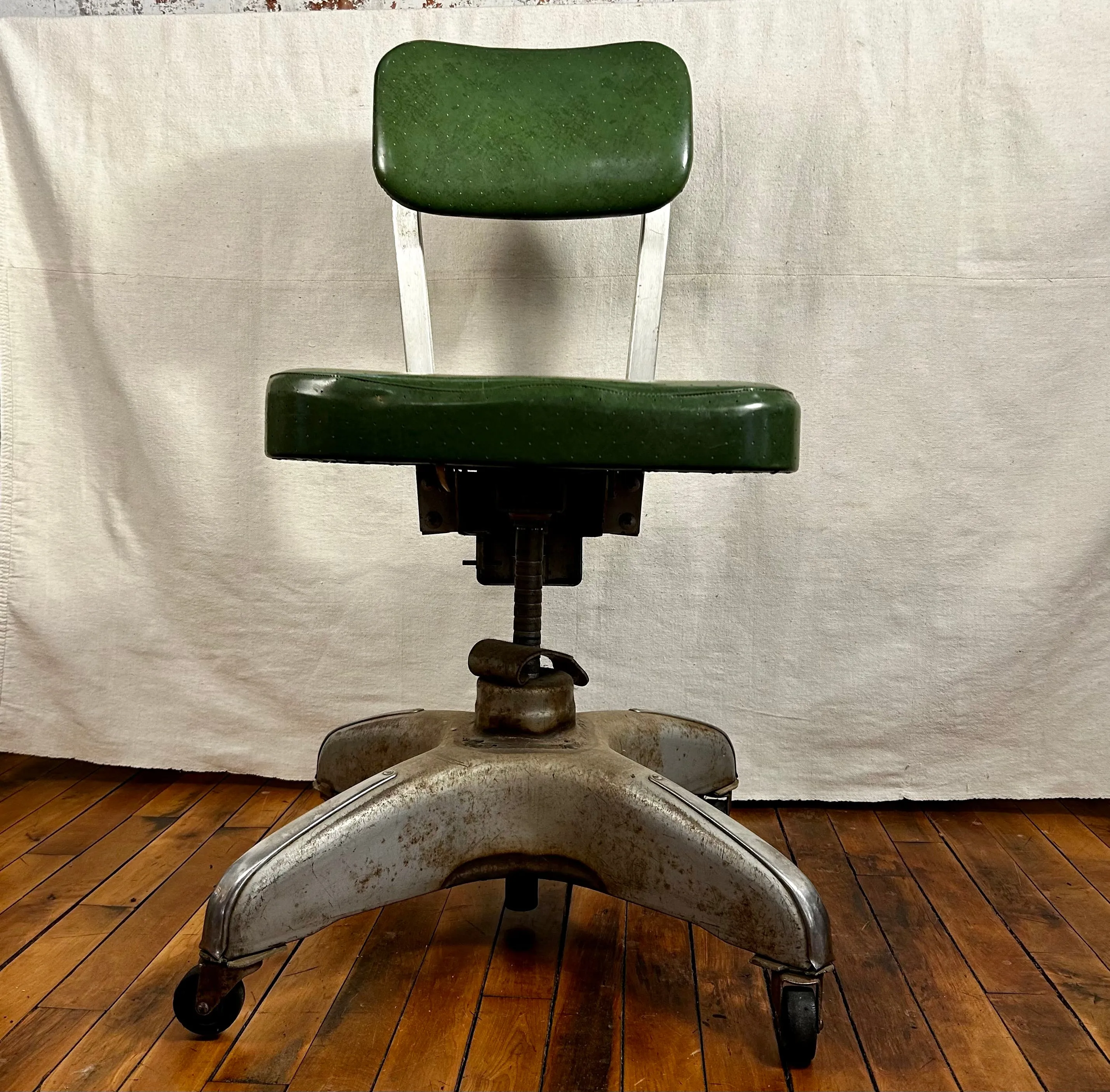 Cole Steel Vintage Office/Task Chair, Green Vinyl