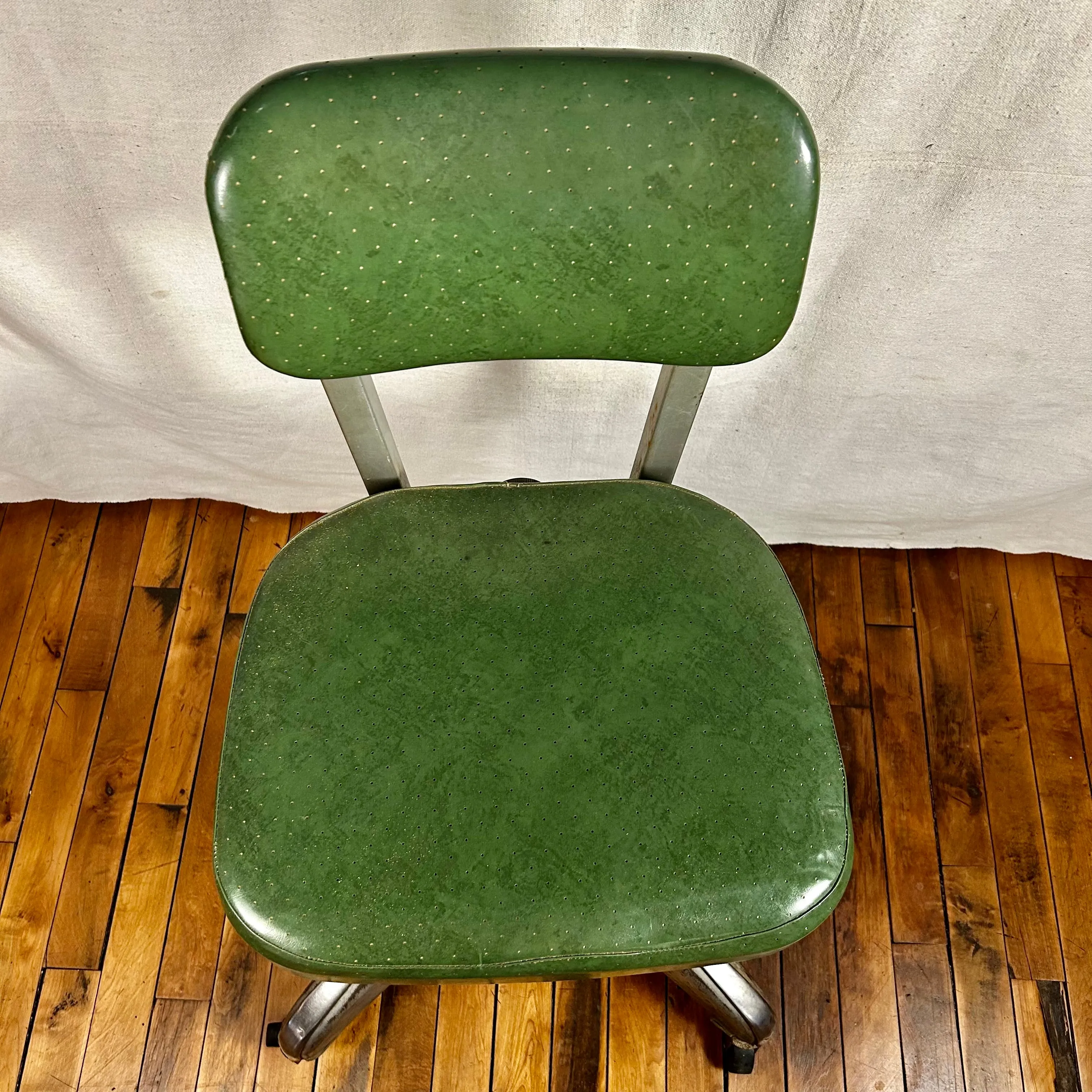 Cole Steel Vintage Office/Task Chair, Green Vinyl