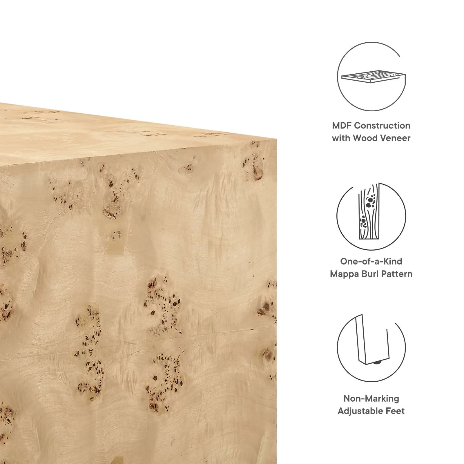 Cosmos 36" Square Burl Wood Coffee Table By Modway - EEI-6272
