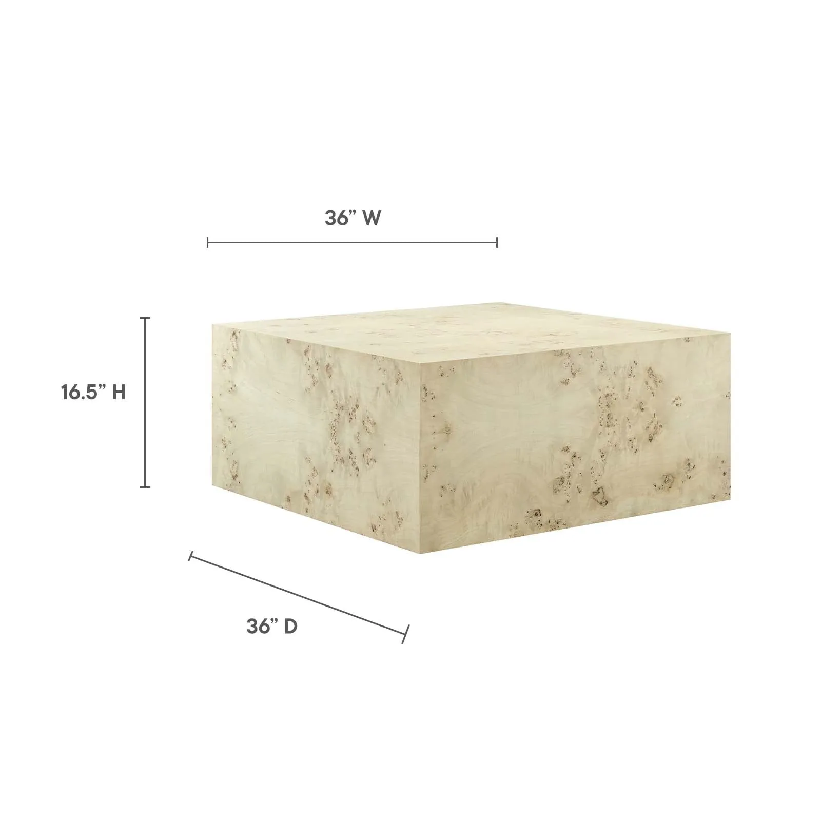 Cosmos 36" Square Burl Wood Coffee Table By Modway - EEI-6272