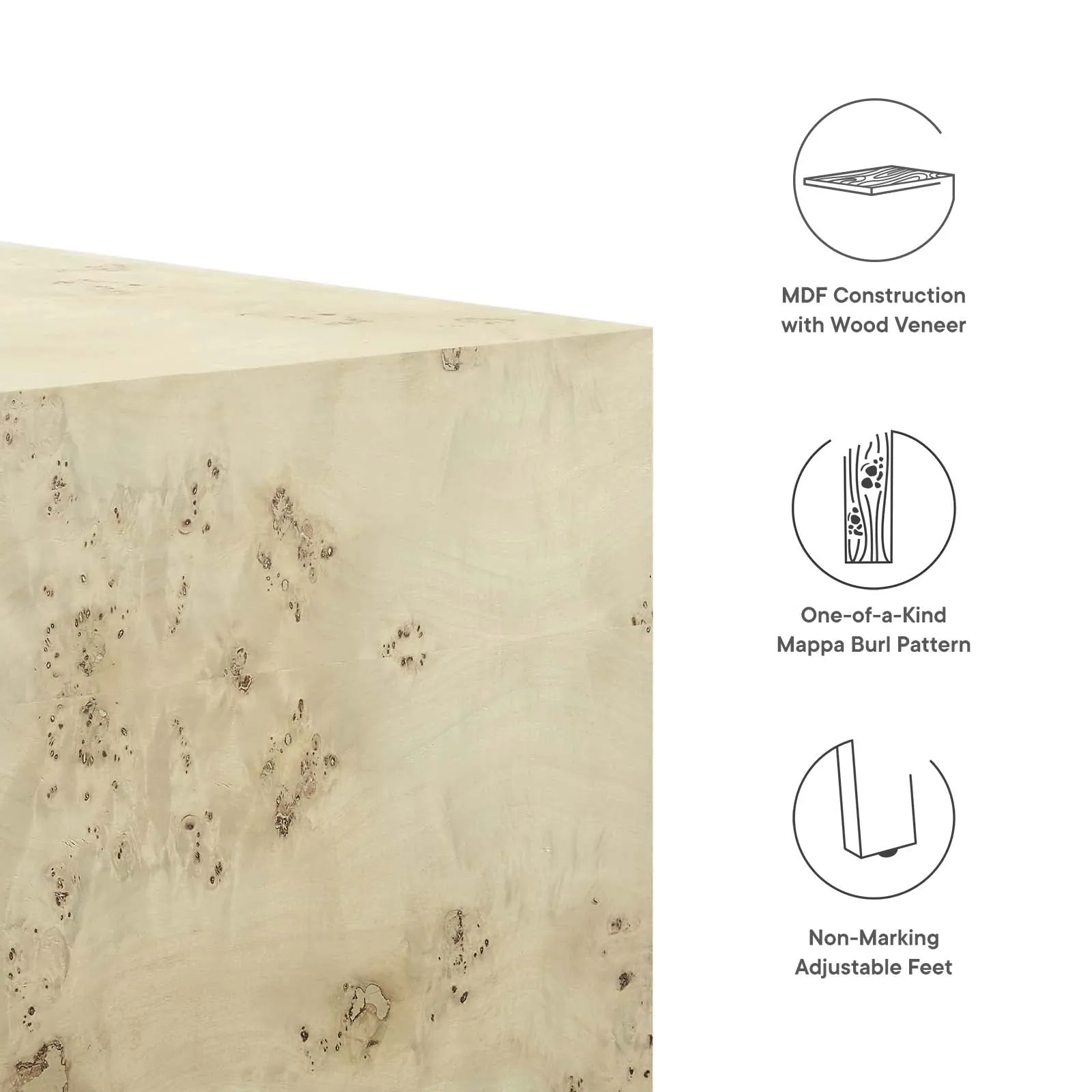 Cosmos 36" Square Burl Wood Coffee Table By Modway - EEI-6272