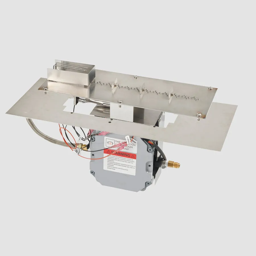 Crystal Fire Plus Linear Gas Burner Insert and Plate Kit By The Outdoor Great Room