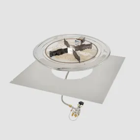 Crystal Fire Plus Square Gas Burner Insert and Plate Kit By The Outdoor Great Room