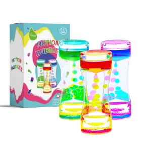 Cucue Liquid Motion Bubbler - Colorful Liquid Hourglass Sensory Toys for Relaxation & Focus - Fidget Toy for Adults & Kids - Decor for Table, Office, Shelf or Study - New & Improved Model - 6.7x2.6in