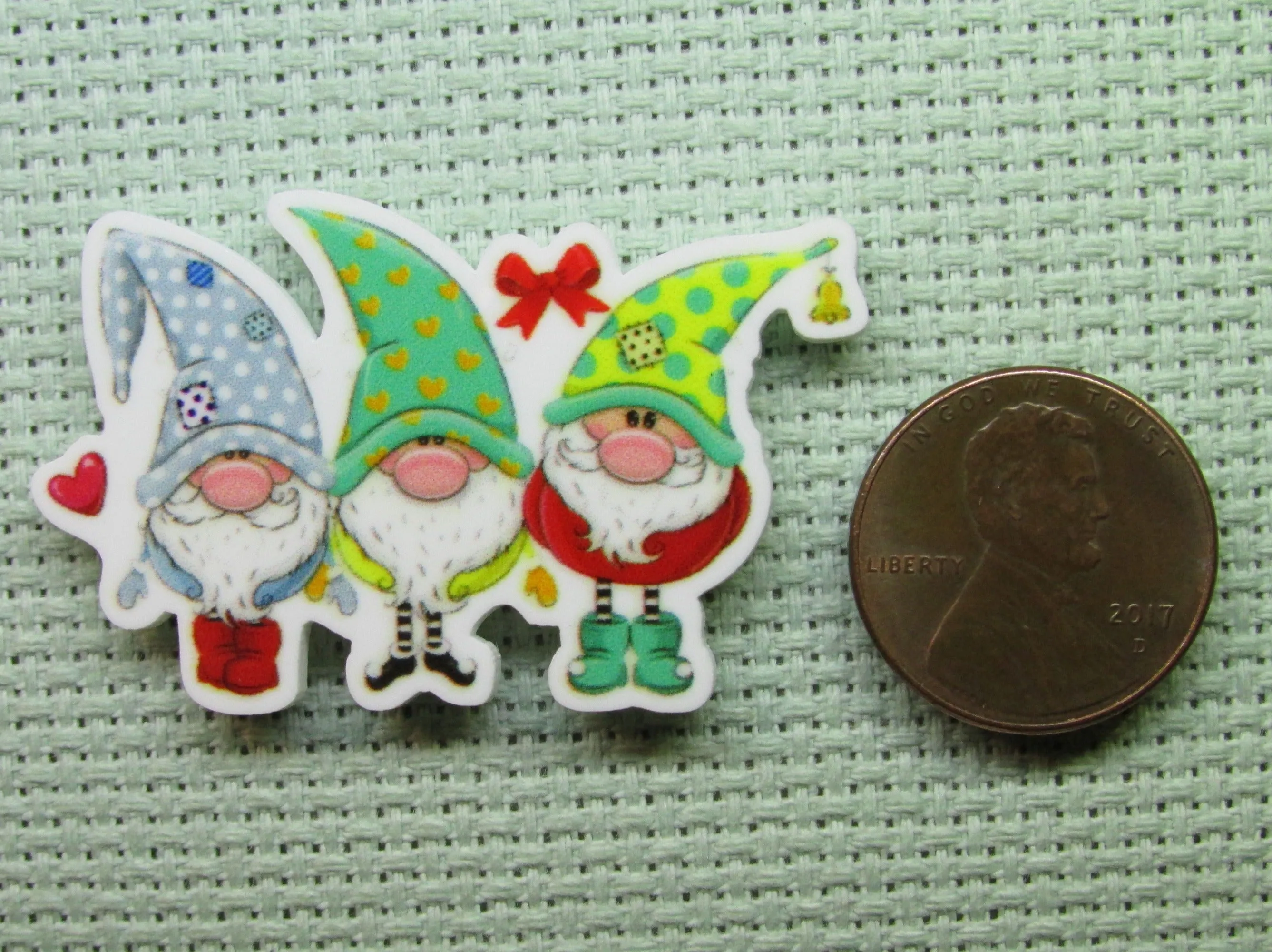 Cute Christmas Gnome Trio Needle Minder, Cover Minder, Magnet