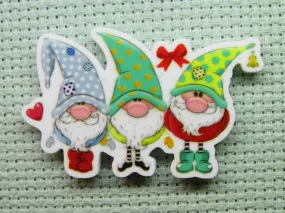 Cute Christmas Gnome Trio Needle Minder, Cover Minder, Magnet
