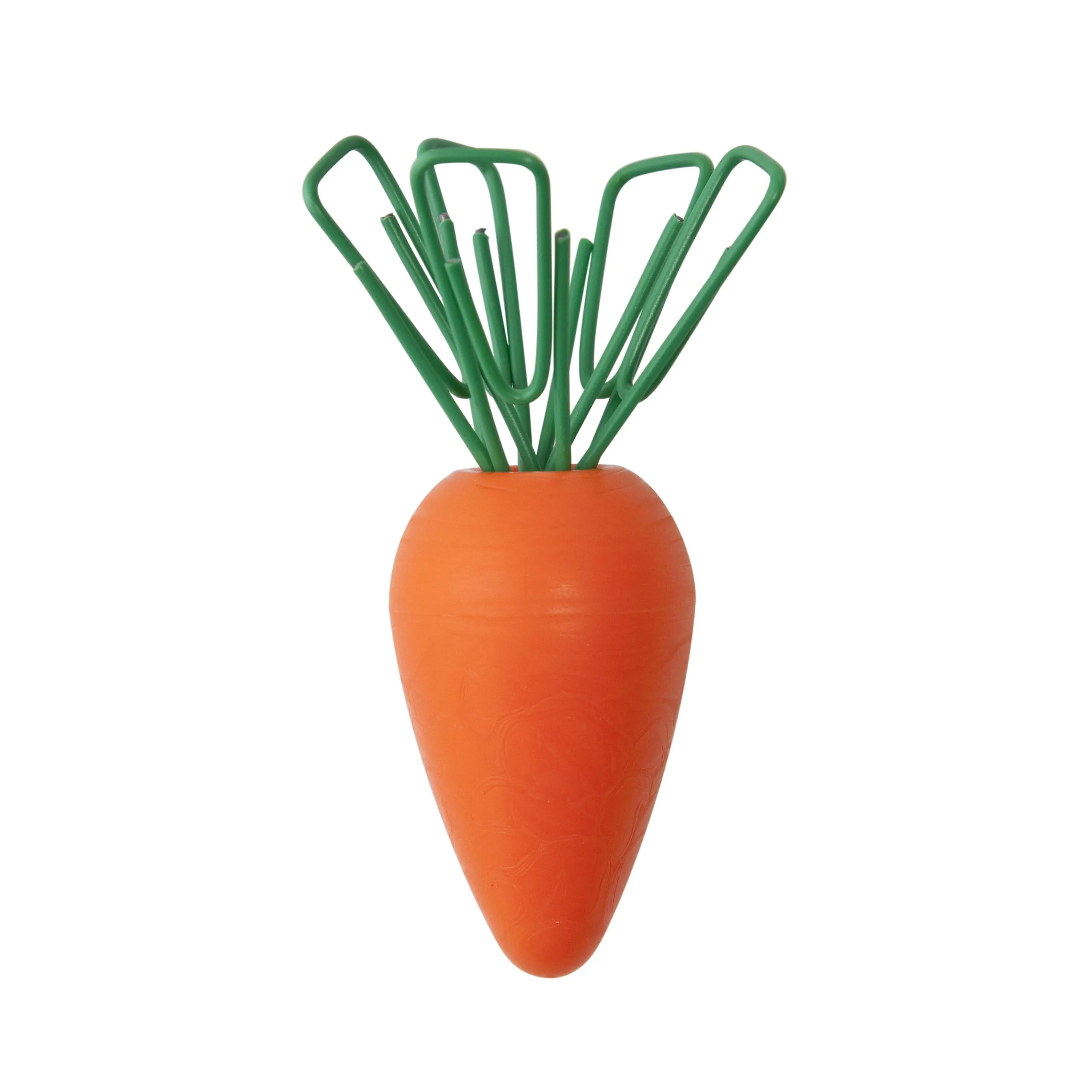 Desk Bunny Scissors and Magnetic Carrot with Paper Clips in White