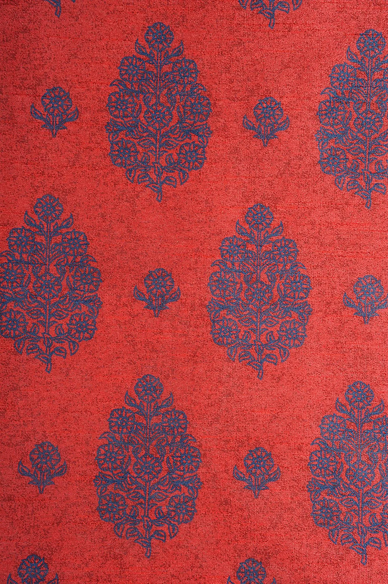 Door Curtains Set Of 2 Curtain Panels With Lining Digitally Printed Faux Silk 48 X 84 Inch,Blue And Red