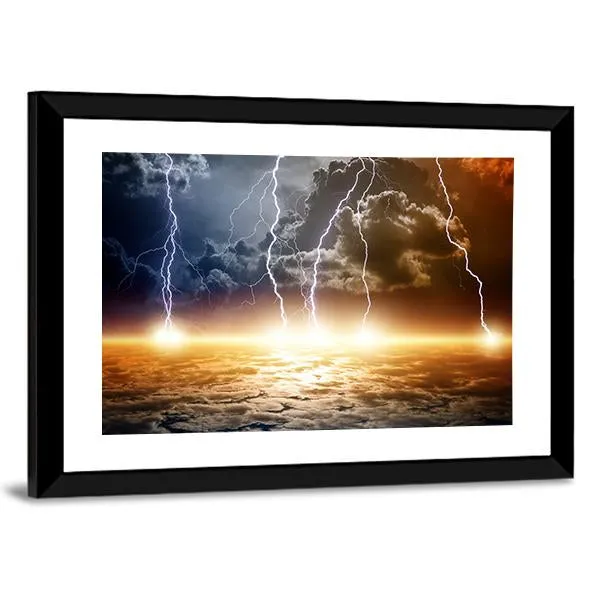 Dramatic Bright Lightning Canvas Wall Art