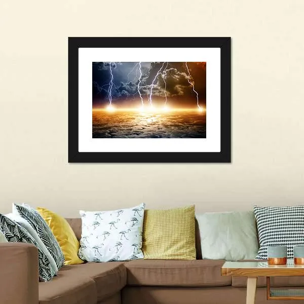 Dramatic Bright Lightning Canvas Wall Art