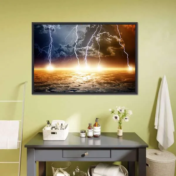 Dramatic Bright Lightning Canvas Wall Art