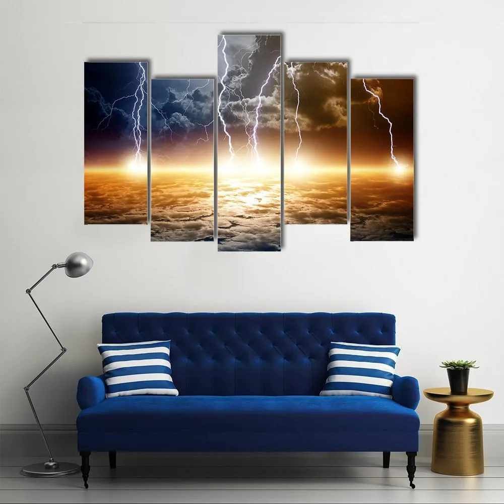 Dramatic Bright Lightning Canvas Wall Art