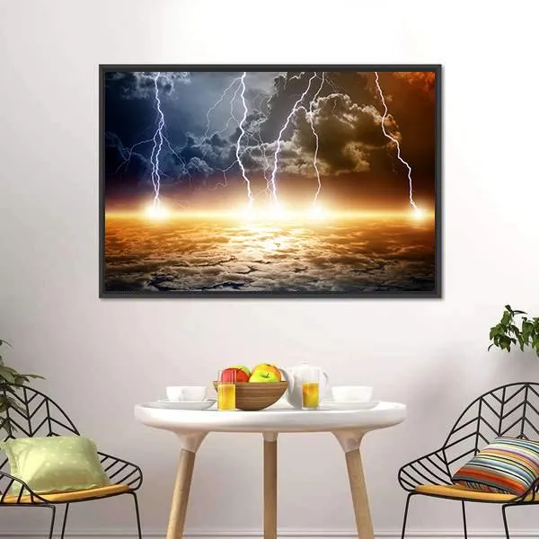 Dramatic Bright Lightning Canvas Wall Art