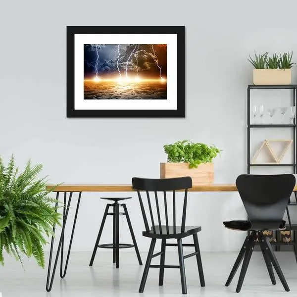 Dramatic Bright Lightning Canvas Wall Art