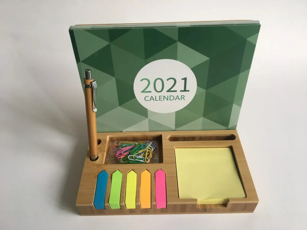 Eco Bamboo Desk Organiser/ Calendar