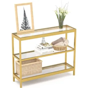 Evajoy Console Table, 35" Entryway Table with 3 Tiers, Foyer Tables, Open Glass Sofa Table 2024