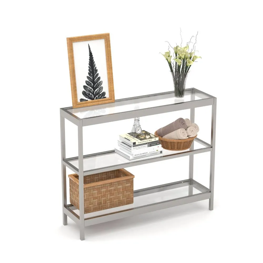 Evajoy Console Table, 35" Entryway Table with 3 Tiers, Foyer Tables, Open Glass Sofa Table 2024