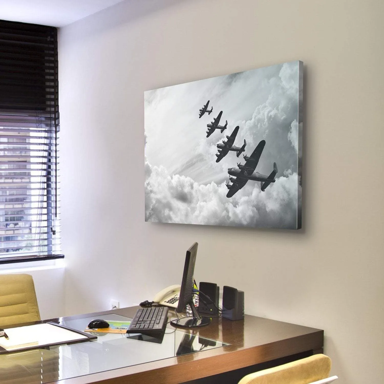 Fighter Jets In World War Canvas Wall Art
