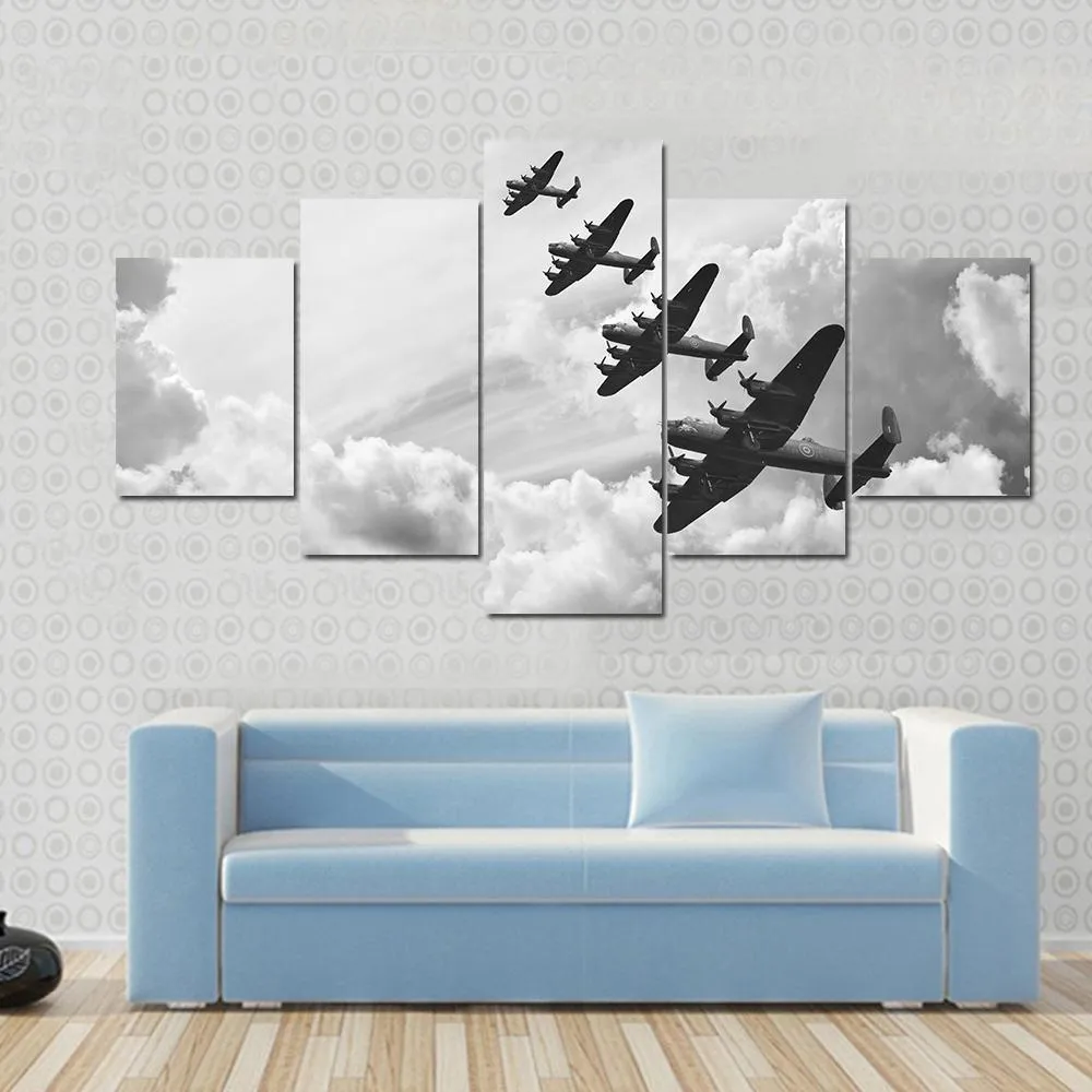 Fighter Jets In World War Canvas Wall Art