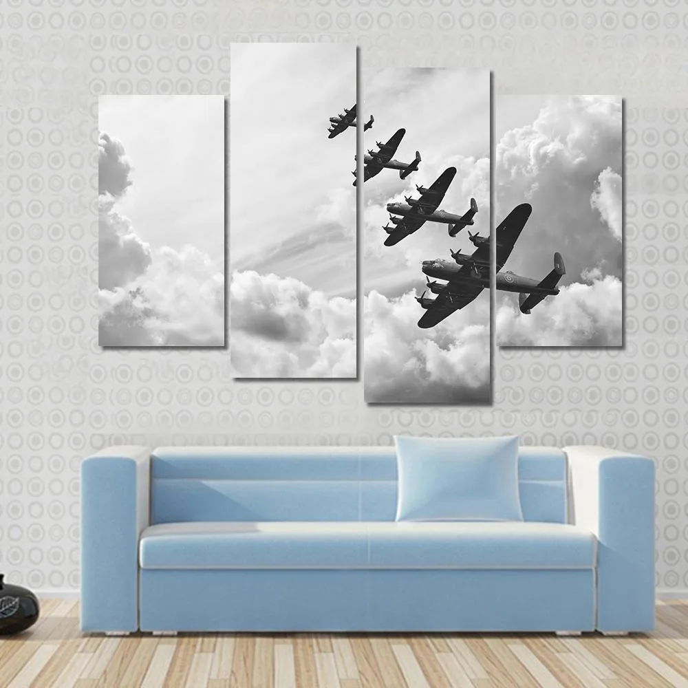Fighter Jets In World War Canvas Wall Art