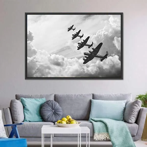 Fighter Jets In World War Canvas Wall Art