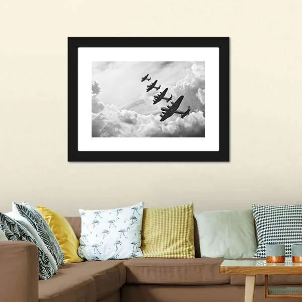 Fighter Jets In World War Canvas Wall Art