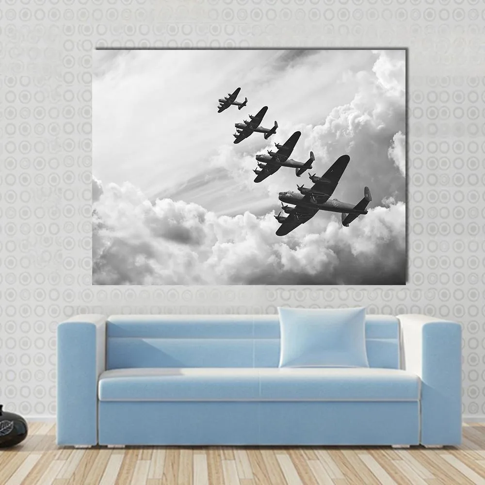 Fighter Jets In World War Canvas Wall Art